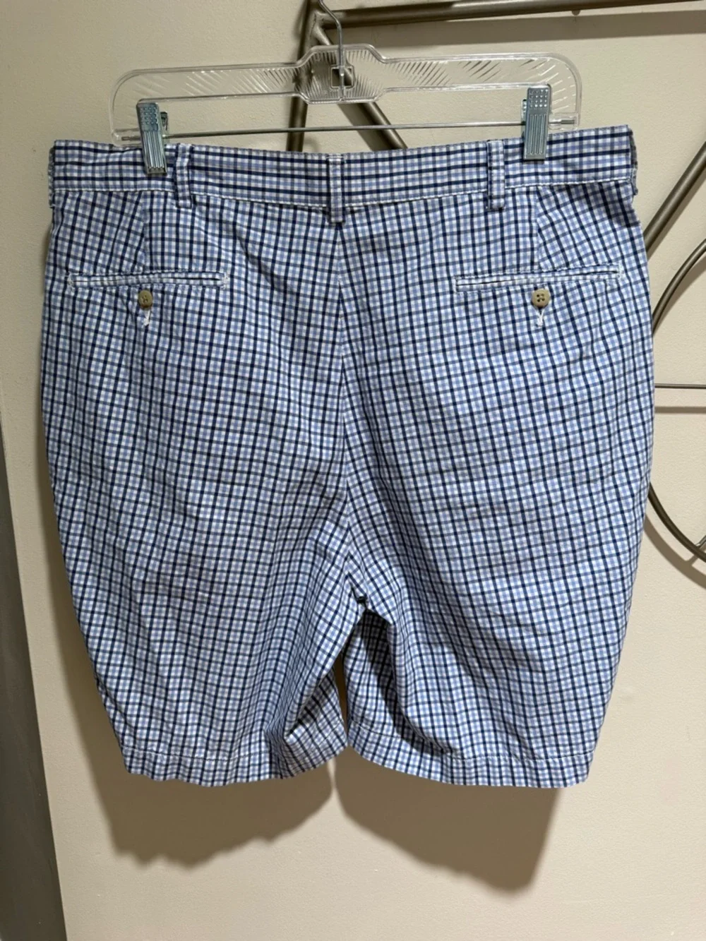 Polo by Ralph Lauren Men's Blue & White Plaid Tyler Shorts 100% Cotton Size 36